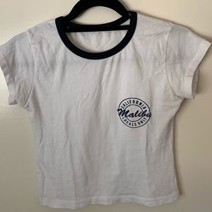 Brandy Melville white and navy top!